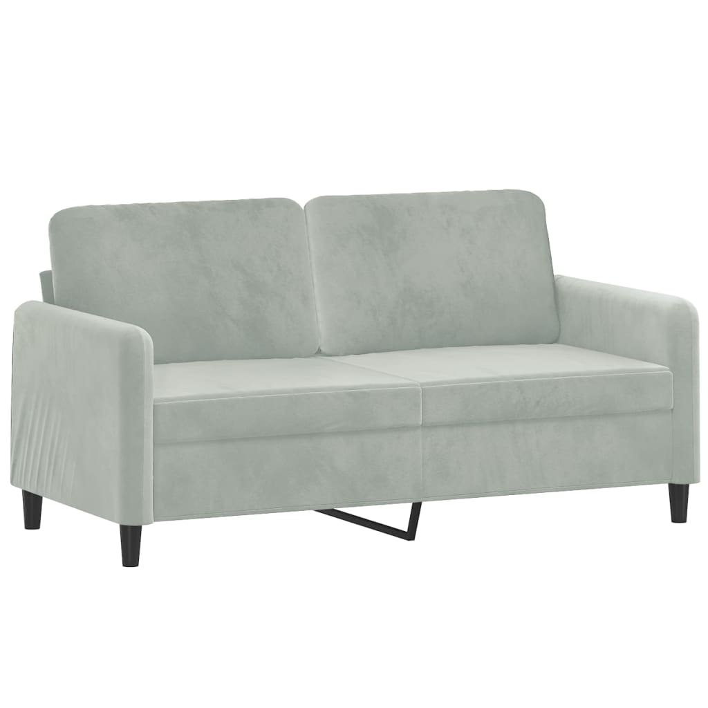 NNEVL 2-Seater Sofa Light Grey 140 cm Velvet-1