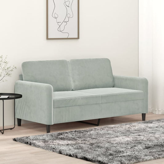 NNEVL 2-Seater Sofa Light Grey 140 cm Velvet-0
