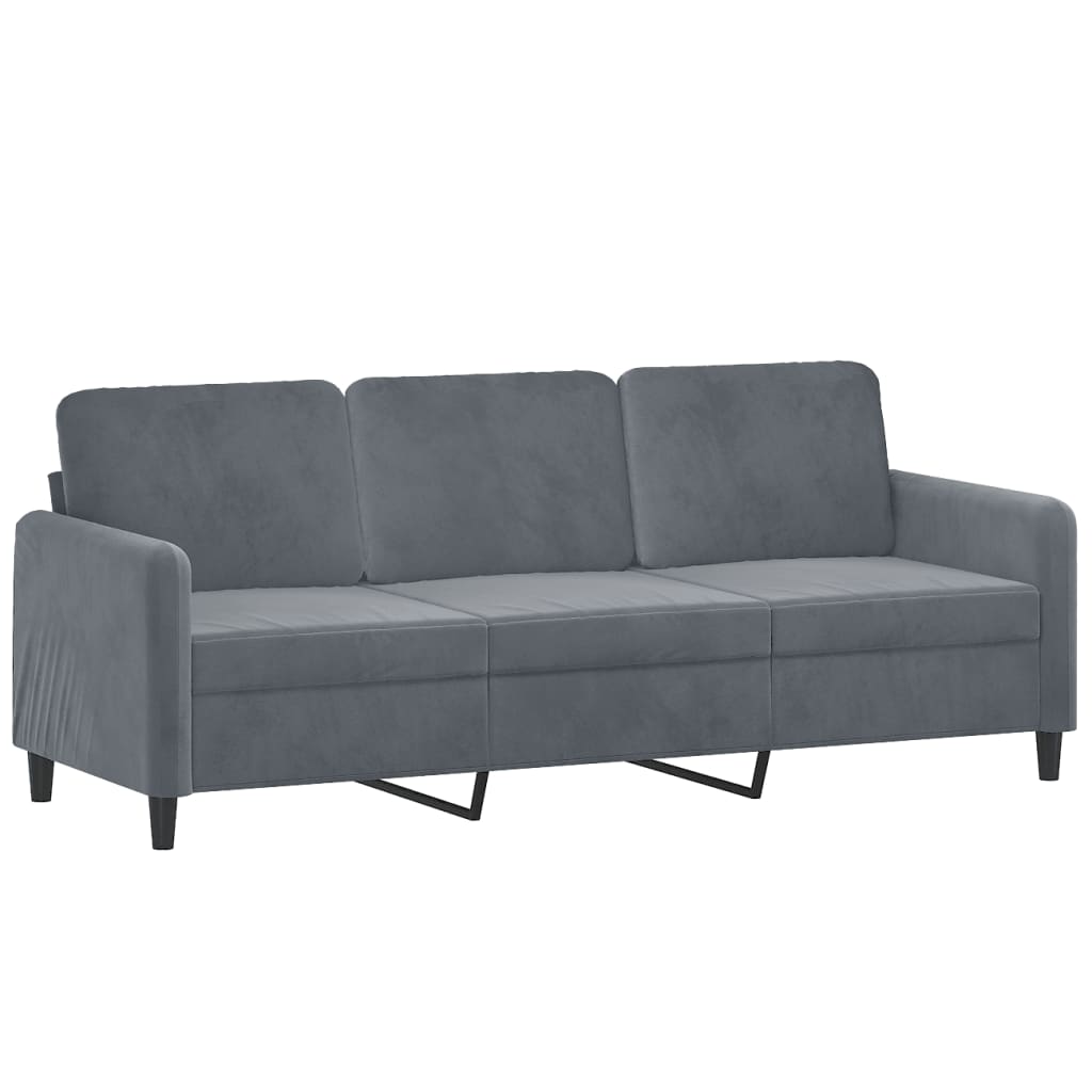 NNEVL 3-Seater Sofa Dark Grey Velvet 180 cm-1
