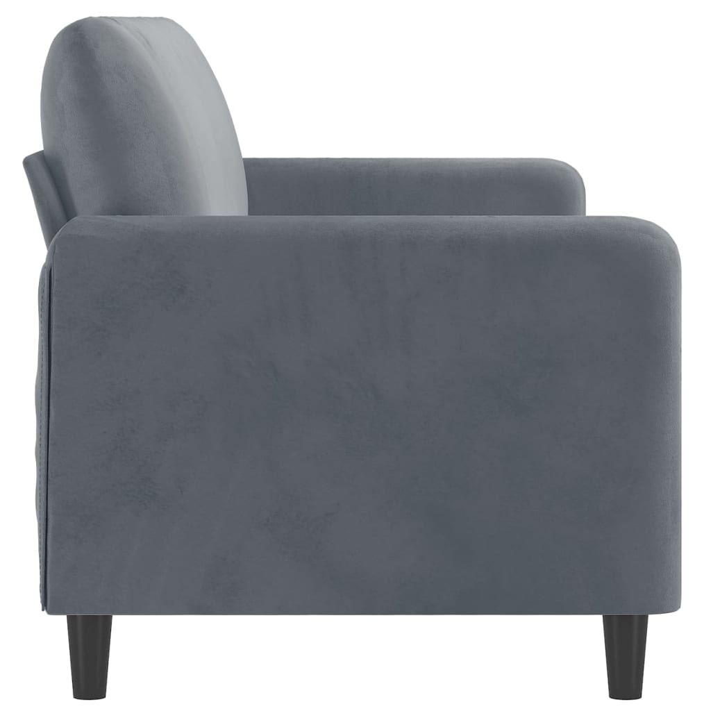NNEVL 3-Seater Sofa Dark Grey Velvet 180 cm-3