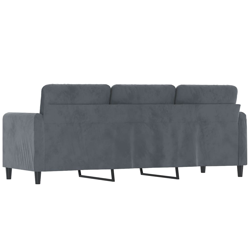 NNEVL 3-Seater Sofa Dark Grey Velvet 180 cm-4