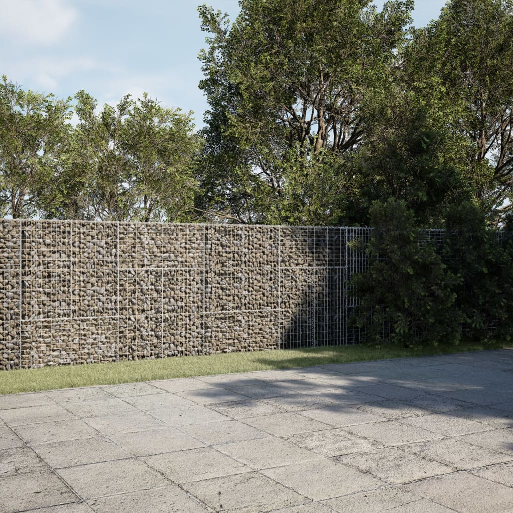 NNEVL Gabion Basket with Cover 800x50x150 cm Galvanised Iron-0