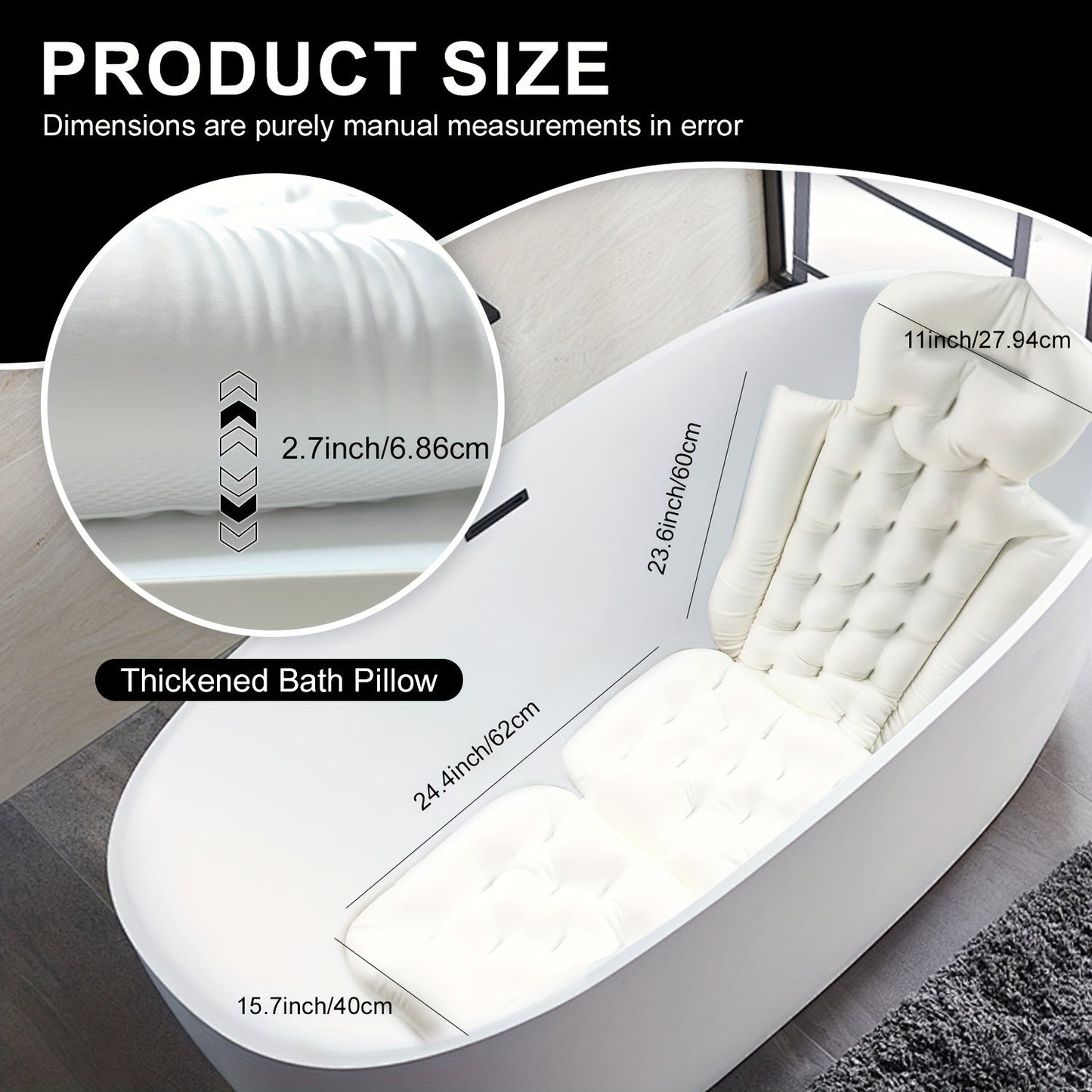 NNETM Bath Pillow Mat Neck Back Support-2