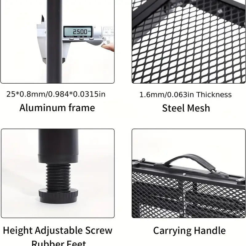 NNETM Portable Adjustable Height Folding Table with Handle-2