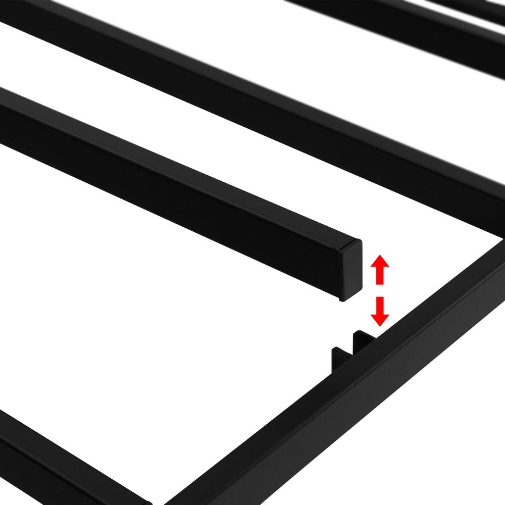 NNEDSZ Artiss Bed Frame King Size Metal Grey MASON-2