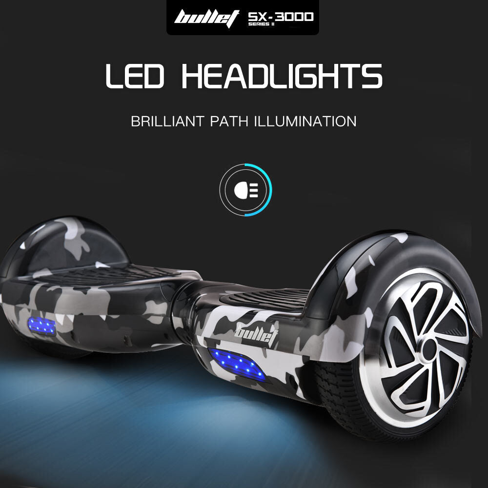 NNEMB Gen III Hoverboard Scooter 6.5 Wheels-Colour LED Lighting-Carry Bag-Camo Grey-3