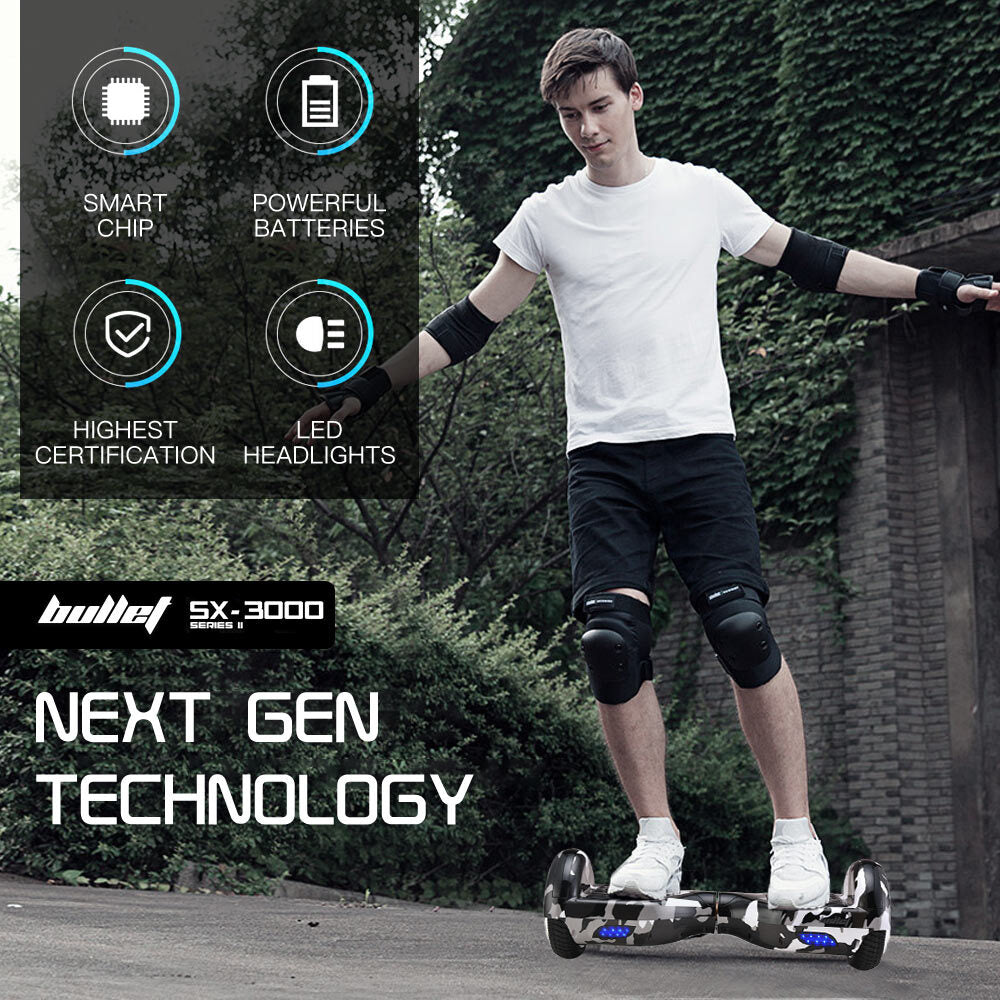 NNEMB Gen III Hoverboard Scooter 6.5 Wheels-Colour LED Lighting-Carry Bag-Camo Grey-1