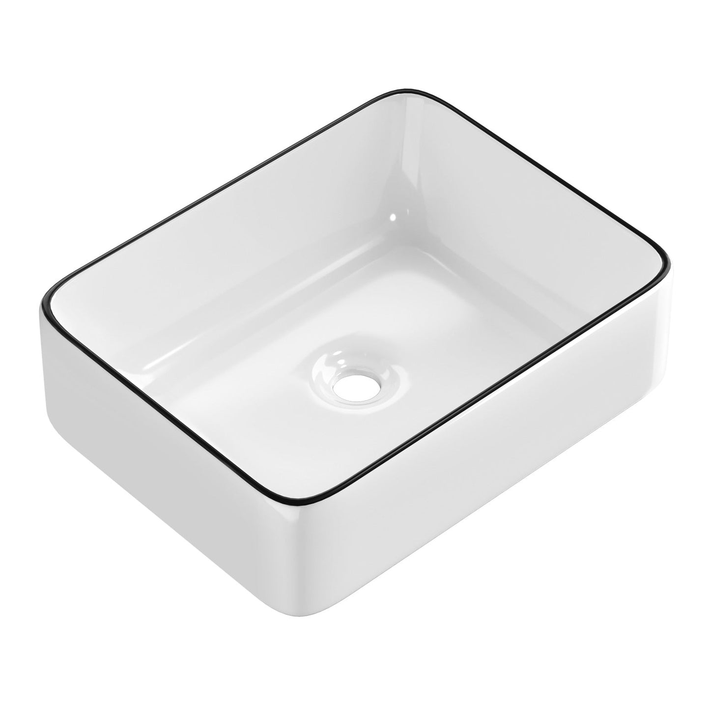 NNEDSZ Cefito Bathroom Basin Ceramic Vanity Sink Hand Wash Bowl Above Counter 48x37cm-0