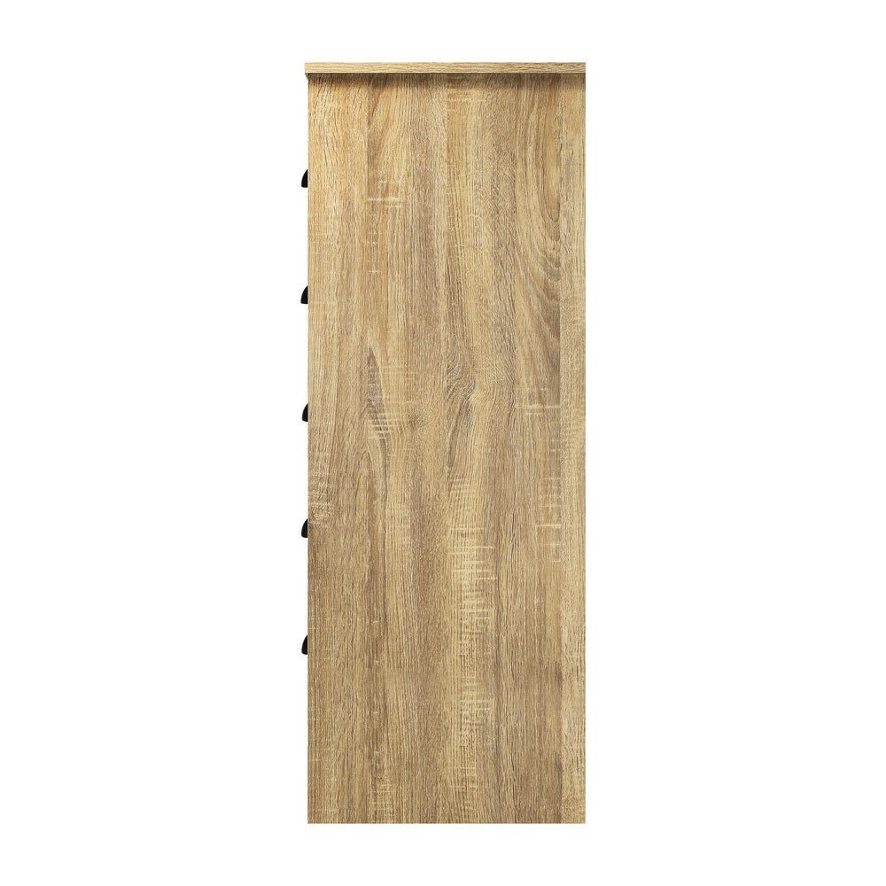 NNEED Tallboy Chest of Drawer with 6 Drawers Natural Wood-2