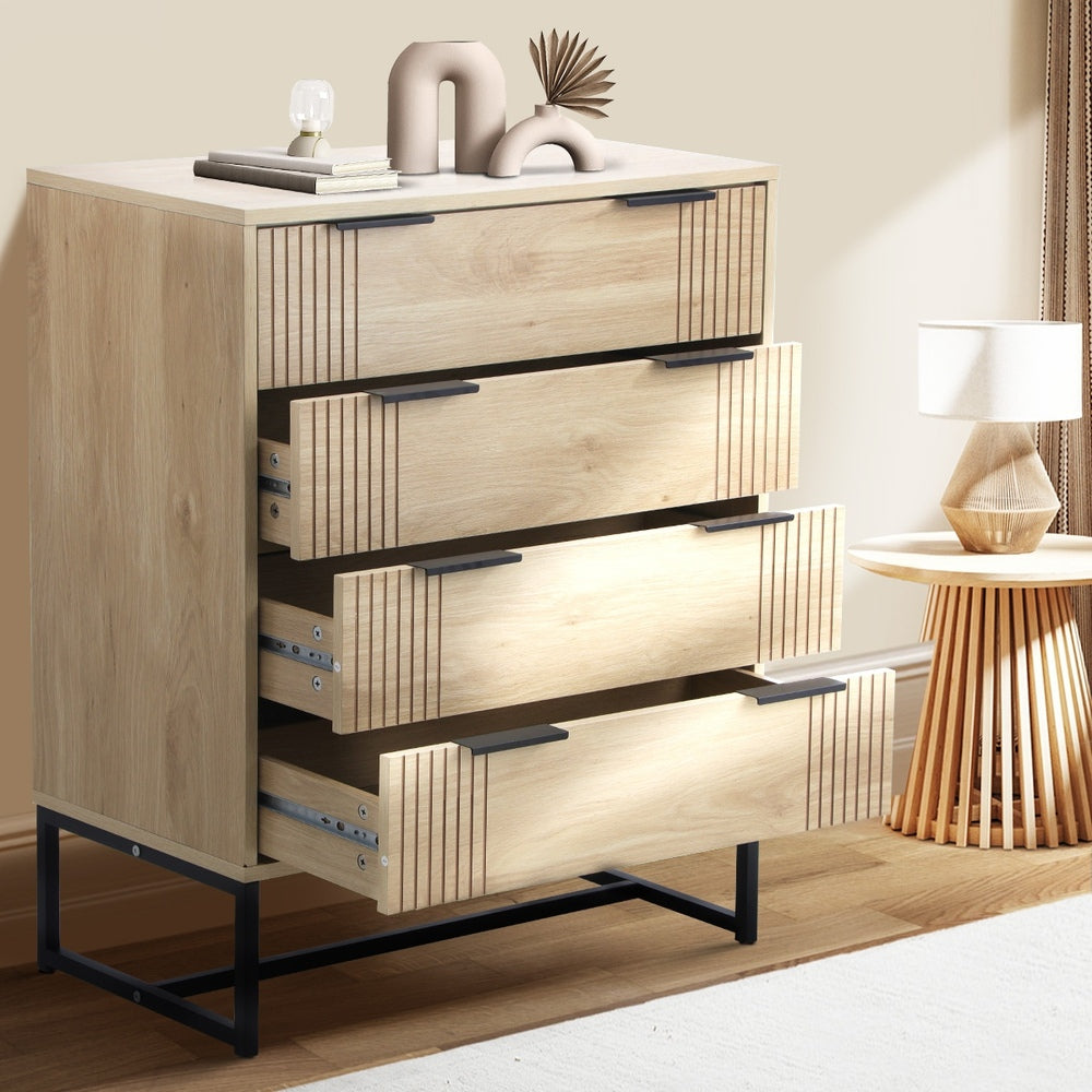 NNEED 4 Chest of Drawers Dresser Table Lowboy Natural-1