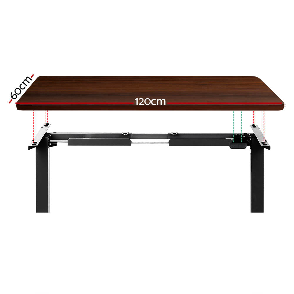 NNEDSZ Artiss Standing Desk Motorised Walnut 120CM-2