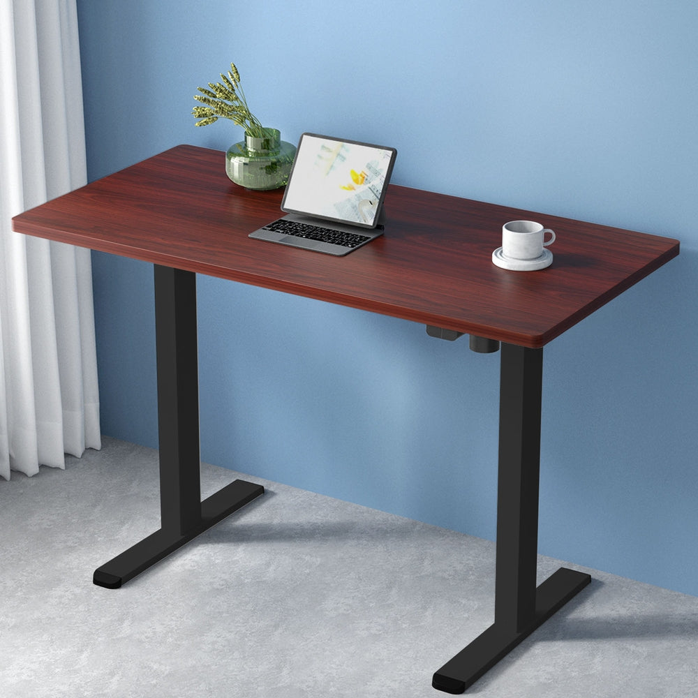 NNEDSZ Artiss Standing Desk Motorised Walnut 120CM-0