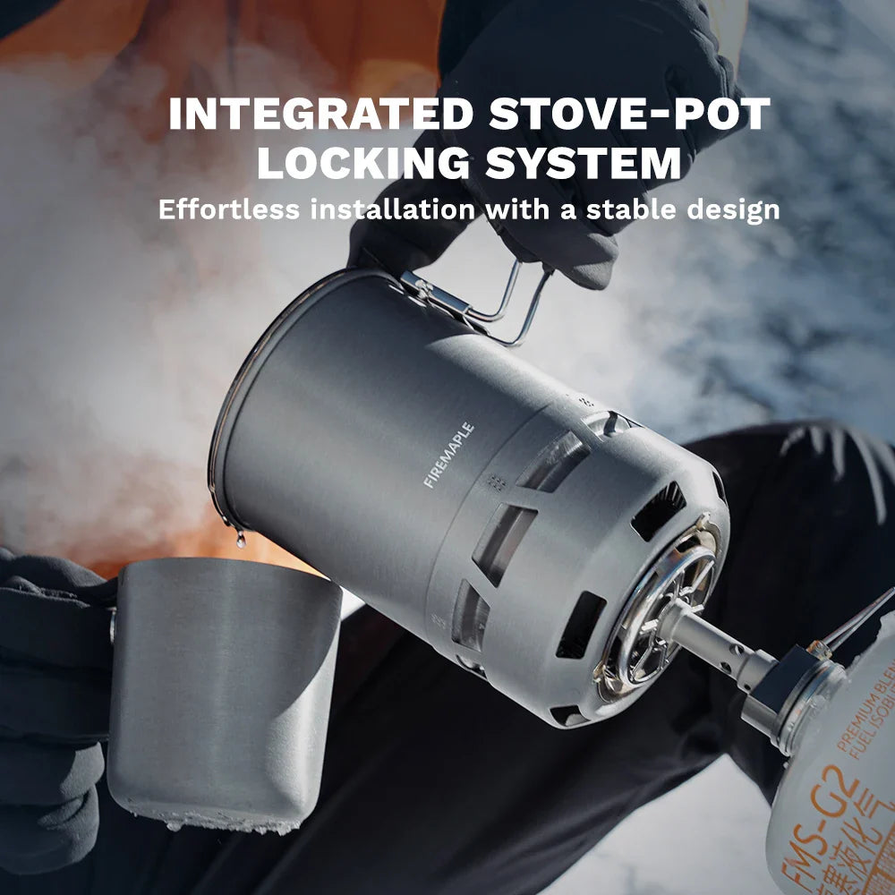 NNEOBA Camping Gas Stove with Pot Burner Grey-1