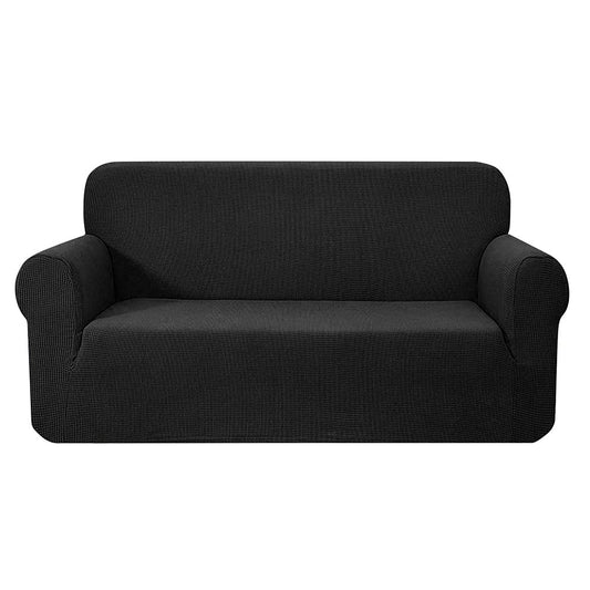 NNEDSZ High Stretch Sofa Cover Couch Protector Slipcovers 3 Seater Black-0