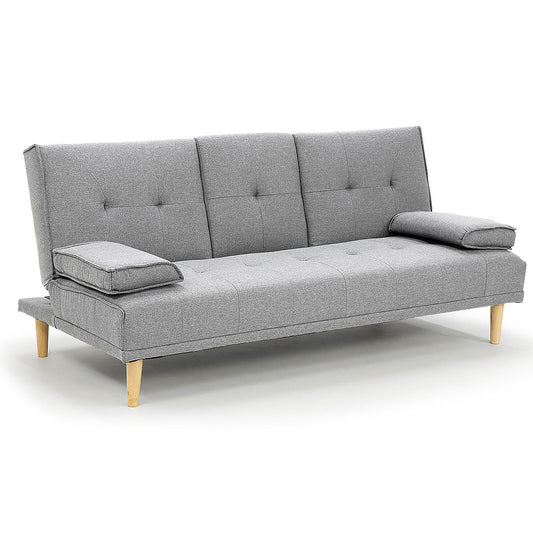 NNEDPE Sarantino Linen Fabric Sofa Bed Lounge - Light Grey-0