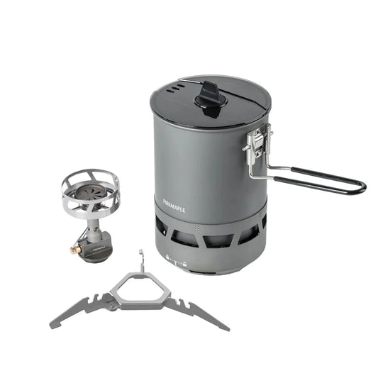 NNEOBA Camping Gas Stove with Pot Burner Grey-0