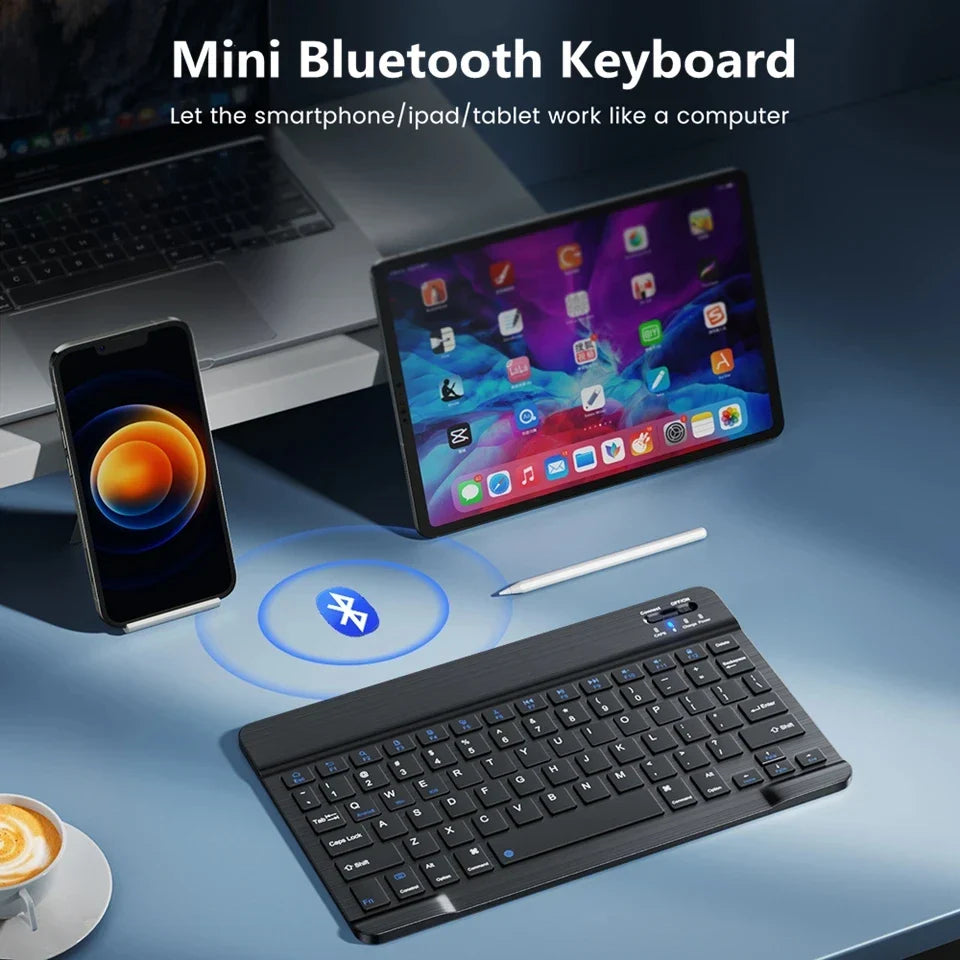 NNEOBA Bluetooth Wireless Keyboard & Mouse Combo for iPad Mac PC-1