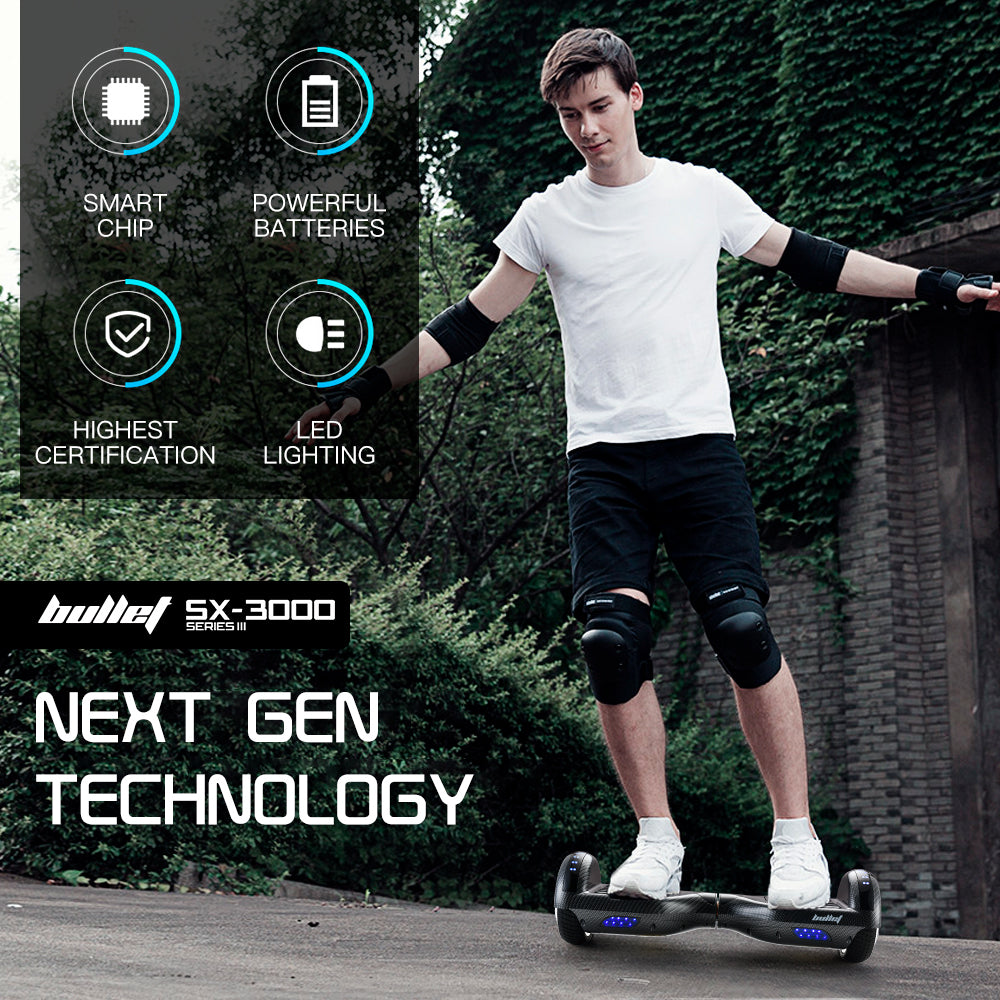 NNEMB Gen III Hoverboard Scooter 6.5 Wheels-Colour LED Lighting-Carry Bag-Carbon Fiber style-1
