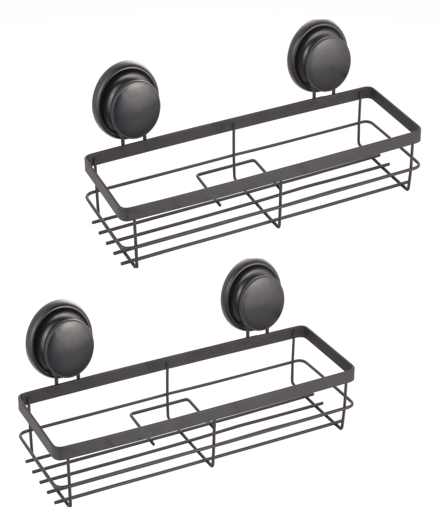 NNEDSZ 2 Pack Rectangular Corner Shower Caddy Shelf Basket Rack with Premium Vacuum Suction Cup No-Drilling for Bathroom and Kitchen-0