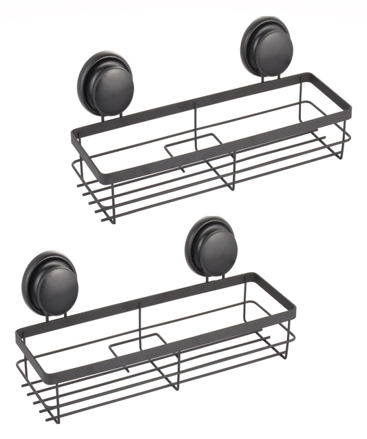 NNEDSZ 2 Pack Rectangular Corner Shower Caddy Shelf Basket Rack with Premium Vacuum Suction Cup No-Drilling for Bathroom and Kitchen-0