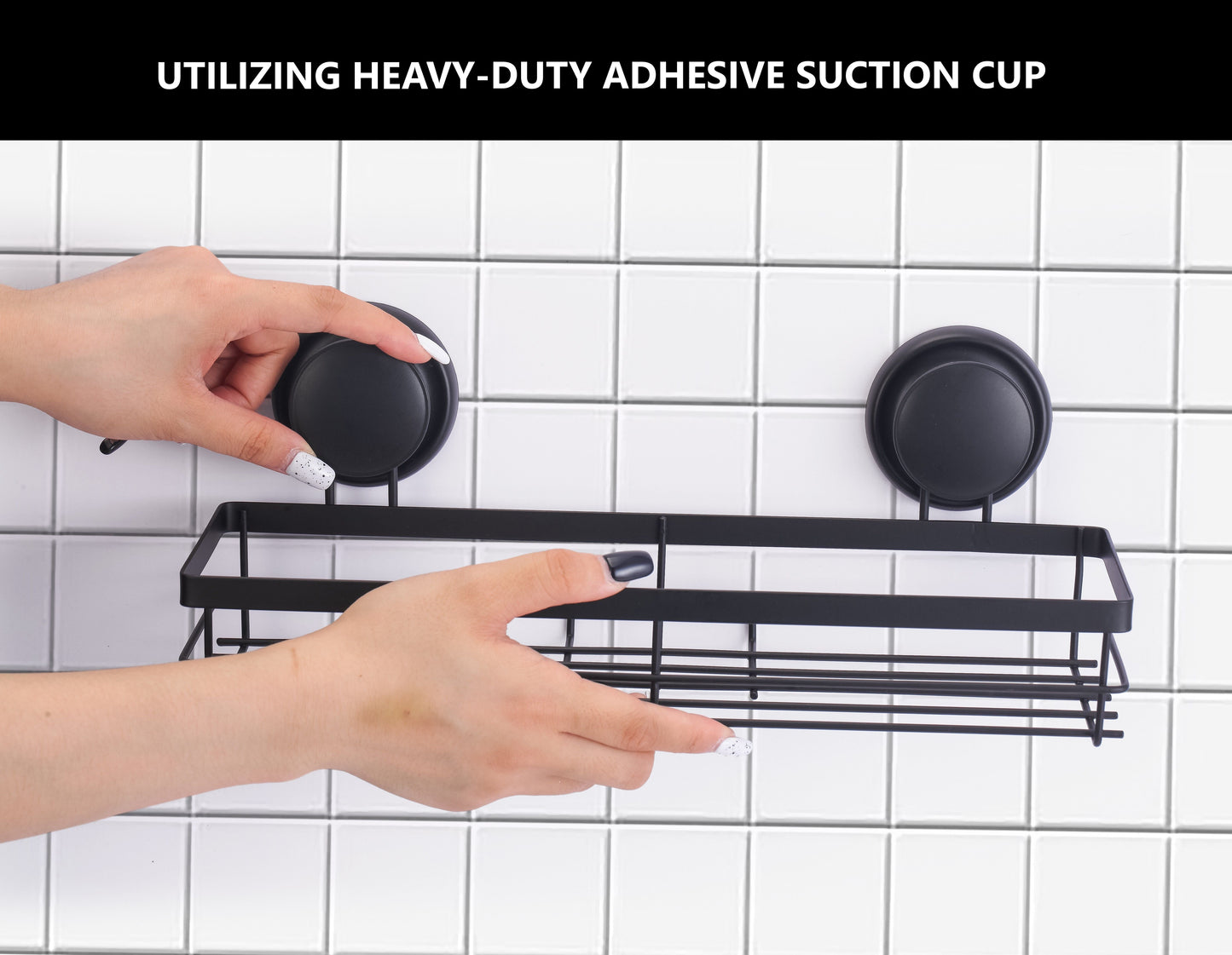 NNEDSZ 2 Pack Rectangular Corner Shower Caddy Shelf Basket Rack with Premium Vacuum Suction Cup No-Drilling for Bathroom and Kitchen-4