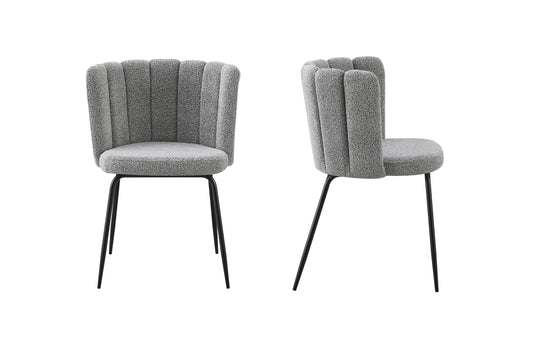 NNEDSZ Amelia Boucle Grey Dining Chair - Set of 2-0