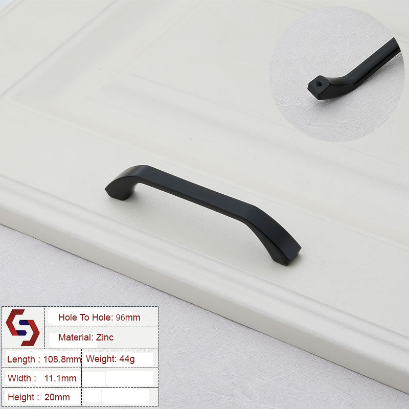 NNEDSZ Zinc Kitchen Cabinet Handles Bar Drawer Handle Pull black color hole to hole 96MM-1
