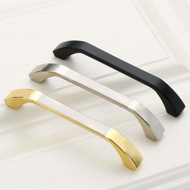 NNEDSZ Zinc Kitchen Cabinet Handles Bar Drawer Handle Pull black color hole to hole 96MM-0