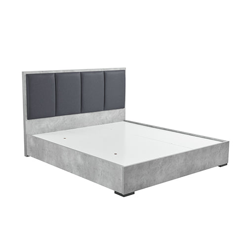 NNEDSZ Queen Bed Frame Fabric Upholstery MDF in Cement Colour-1