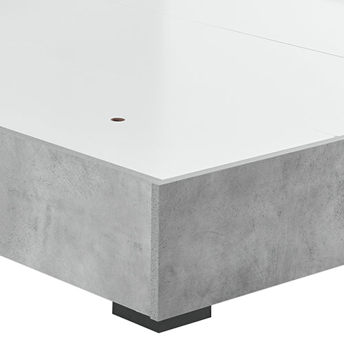 NNEDSZ Queen Bed Frame Fabric Upholstery MDF in Cement Colour-4