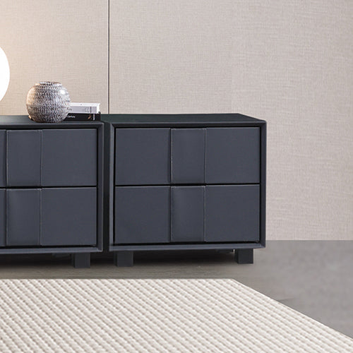 NNEDSZ Prado Bedside Table MDF Construction Fabric Upholstery Iron Feet-1