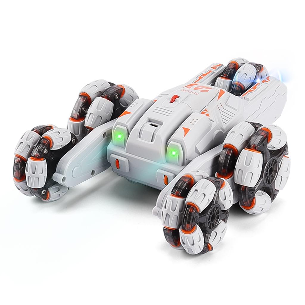 NNEDSZ 360-Degree Swing Arm Rc Car - Double Control 2.4G Multifunctional Five-Wheeled - Grey-2