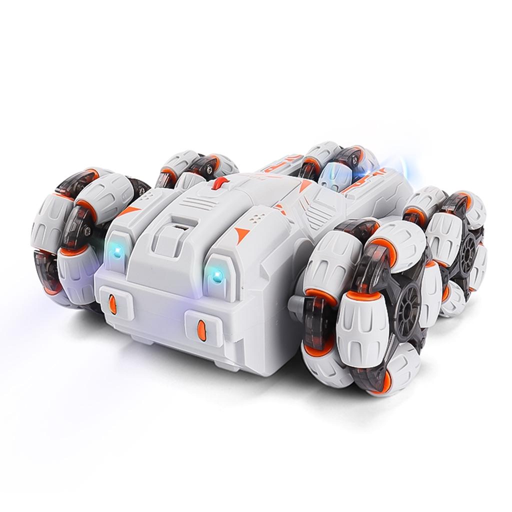 NNEDSZ 360-Degree Swing Arm Rc Car - Double Control 2.4G Multifunctional Five-Wheeled - Grey-4