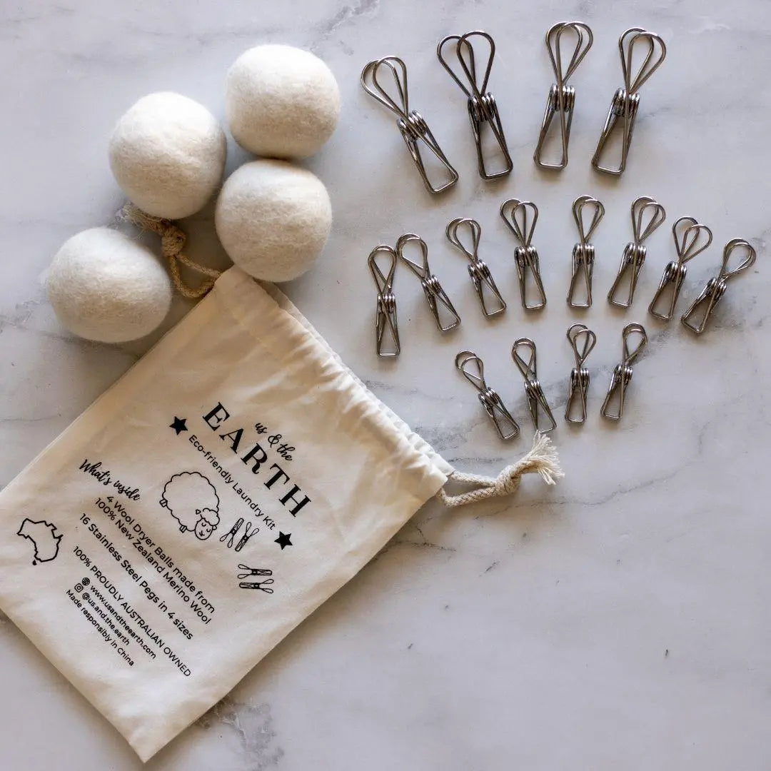 NNEDSZ Eco Friendly Laundry Bundle | Pegs & Dryer Balls-1
