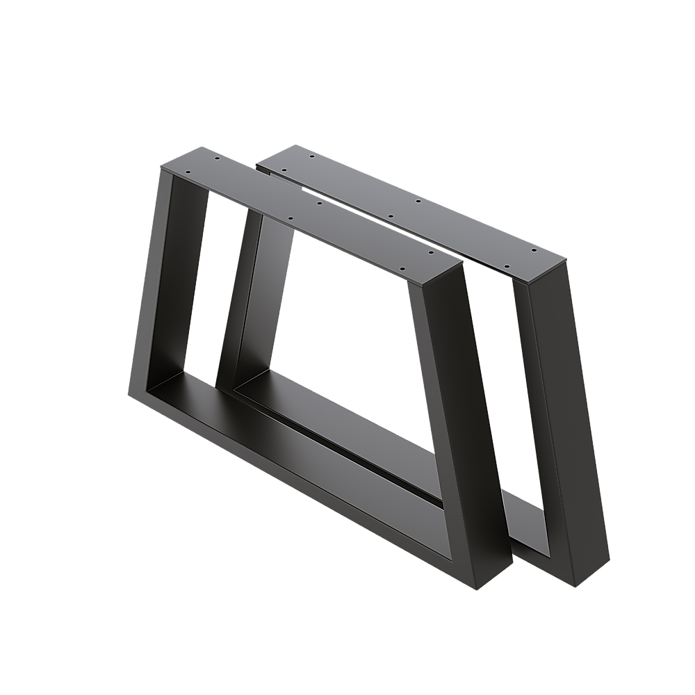 NNEDSZ Trapezium Shaped Table Bench Desk Legs Retro Industrial Design Fully Welded - Black-0