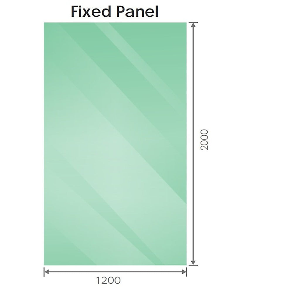 NNEDSZ 100x200cm Glass Shower Screen with White Wall Channel-4