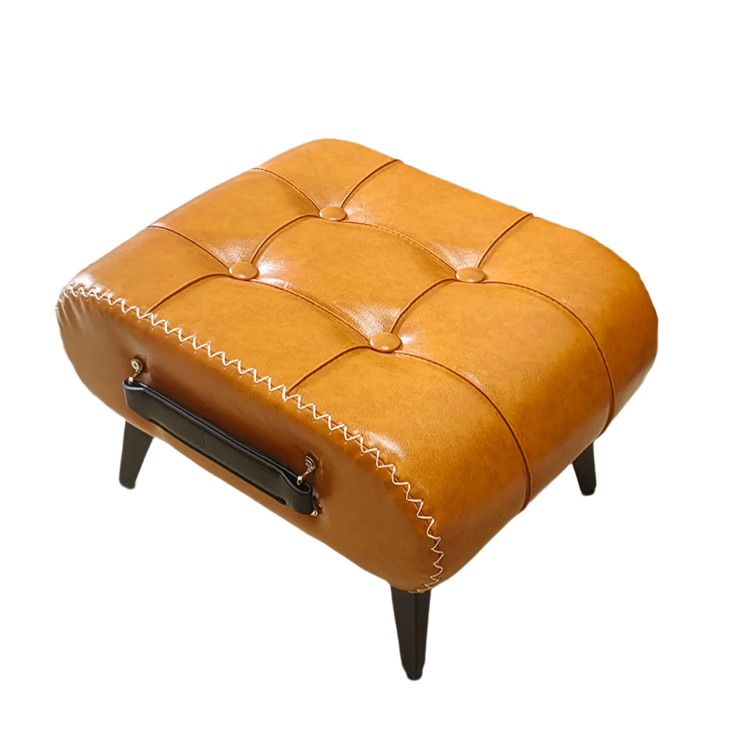 NNETM Faux Leather Shoe Changing Stool with Storage-0