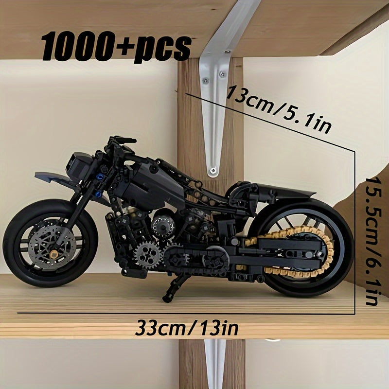 Retro Motorcycle Building Block Kit (1000pcs)-2