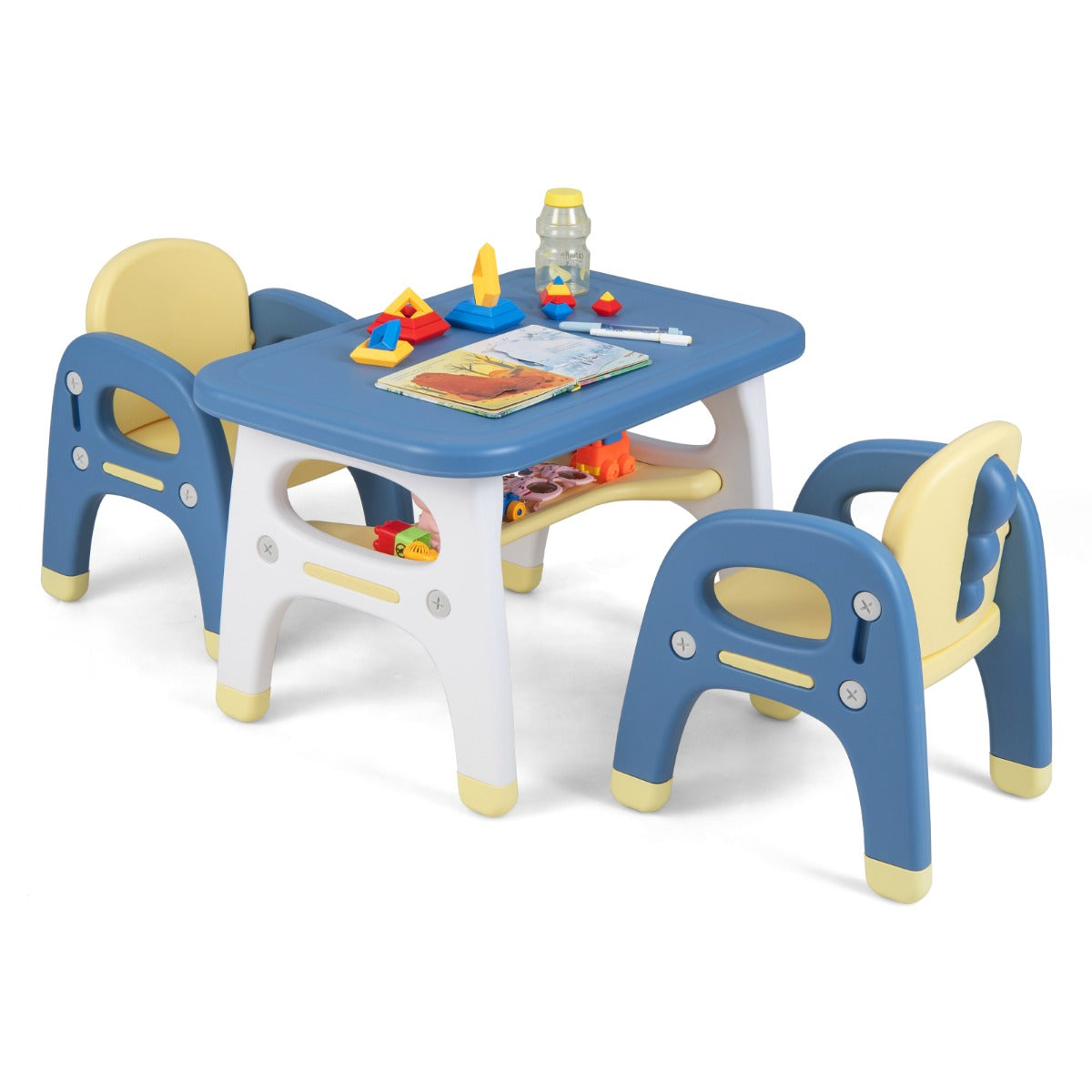 NNECW Kids Table and Chairs Set with Ideal Size for Boys & Girls-1