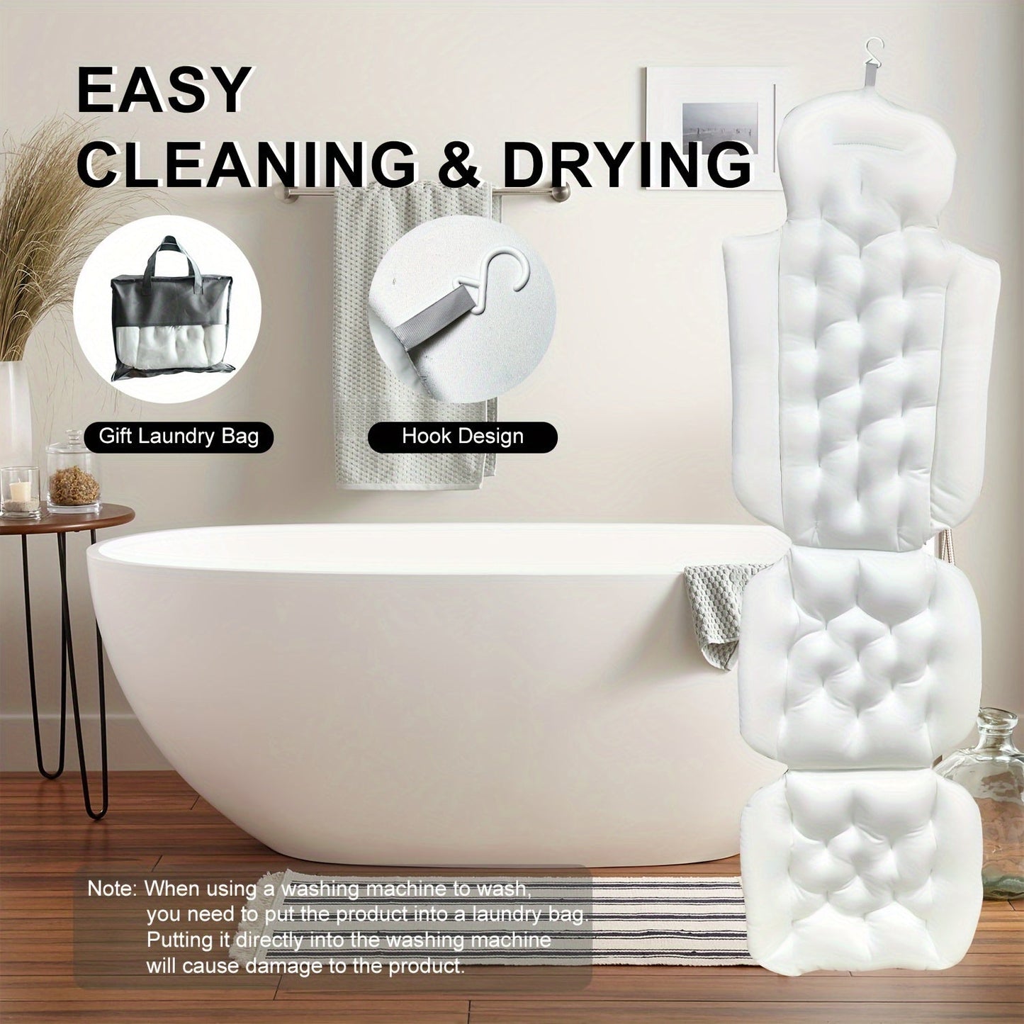 NNETM Bath Pillow Mat Neck Back Support-3