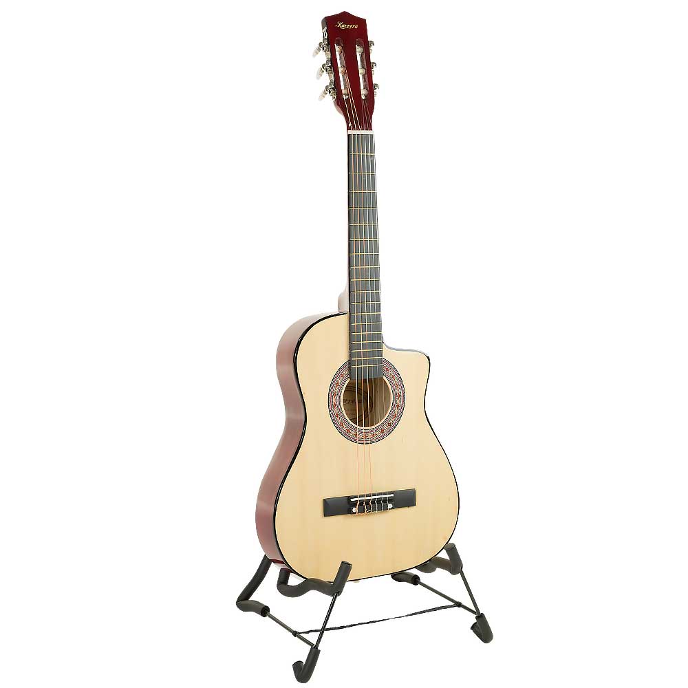 NNEDPE 38in Cutaway Acoustic Guitar with guitar bag - Natural-0
