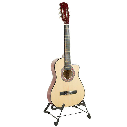NNEDPE 38in Cutaway Acoustic Guitar with guitar bag - Natural-0