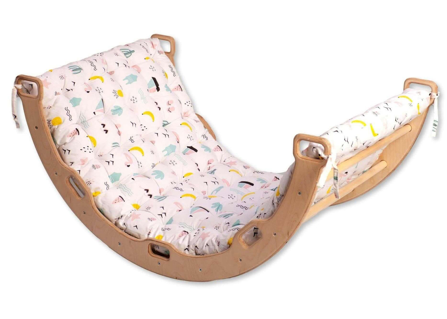 Large Montessori Climbing Arch/Rocker with Pillow Set-9