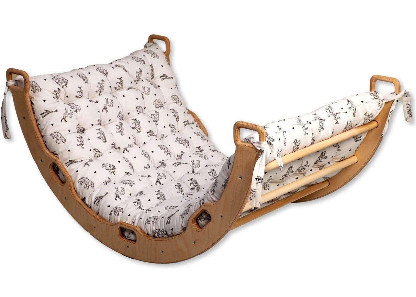 Large Montessori Climbing Arch/Rocker with Pillow Set-12