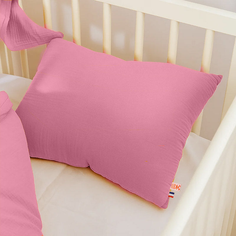 coussin en coton biologique rose papate enfant