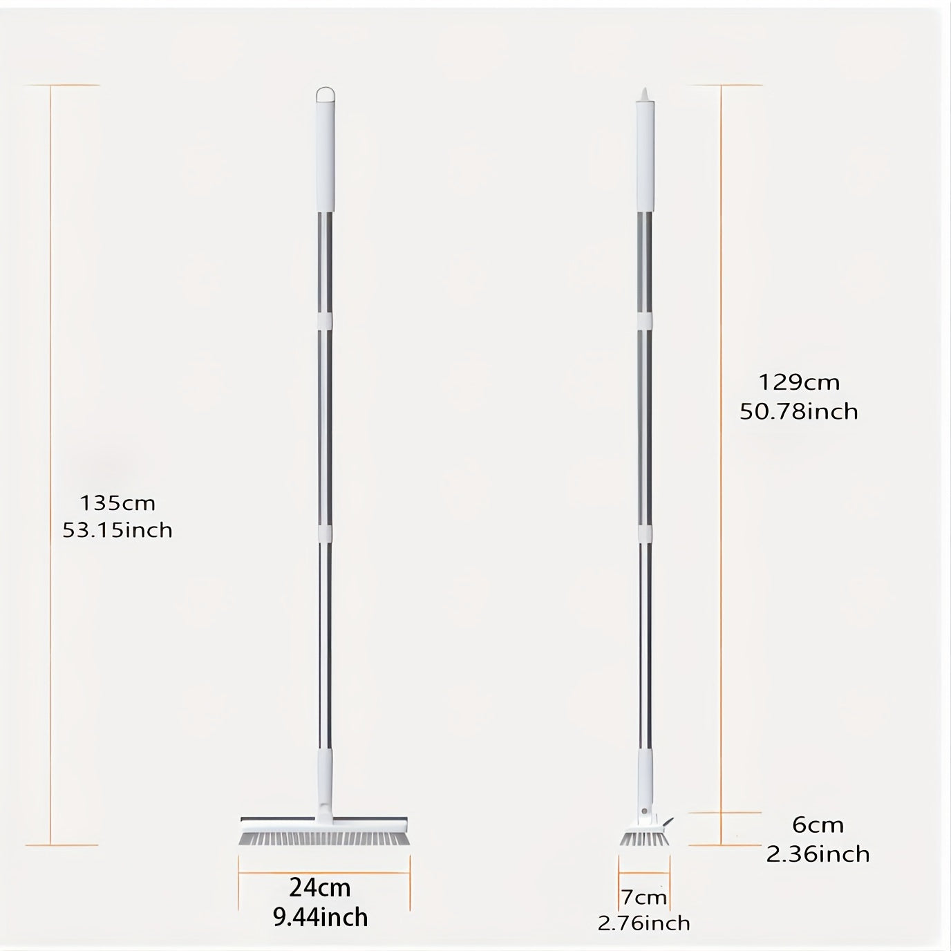 NNETM 2-in-1 Heavy-Duty Floor Scrub Brush with Long Handle-3