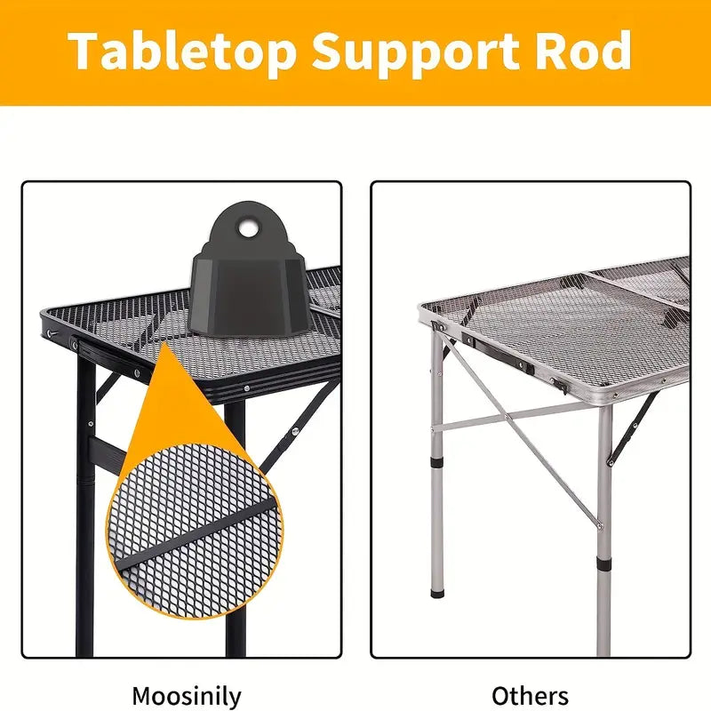 NNETM Portable Adjustable Height Folding Table with Handle-3