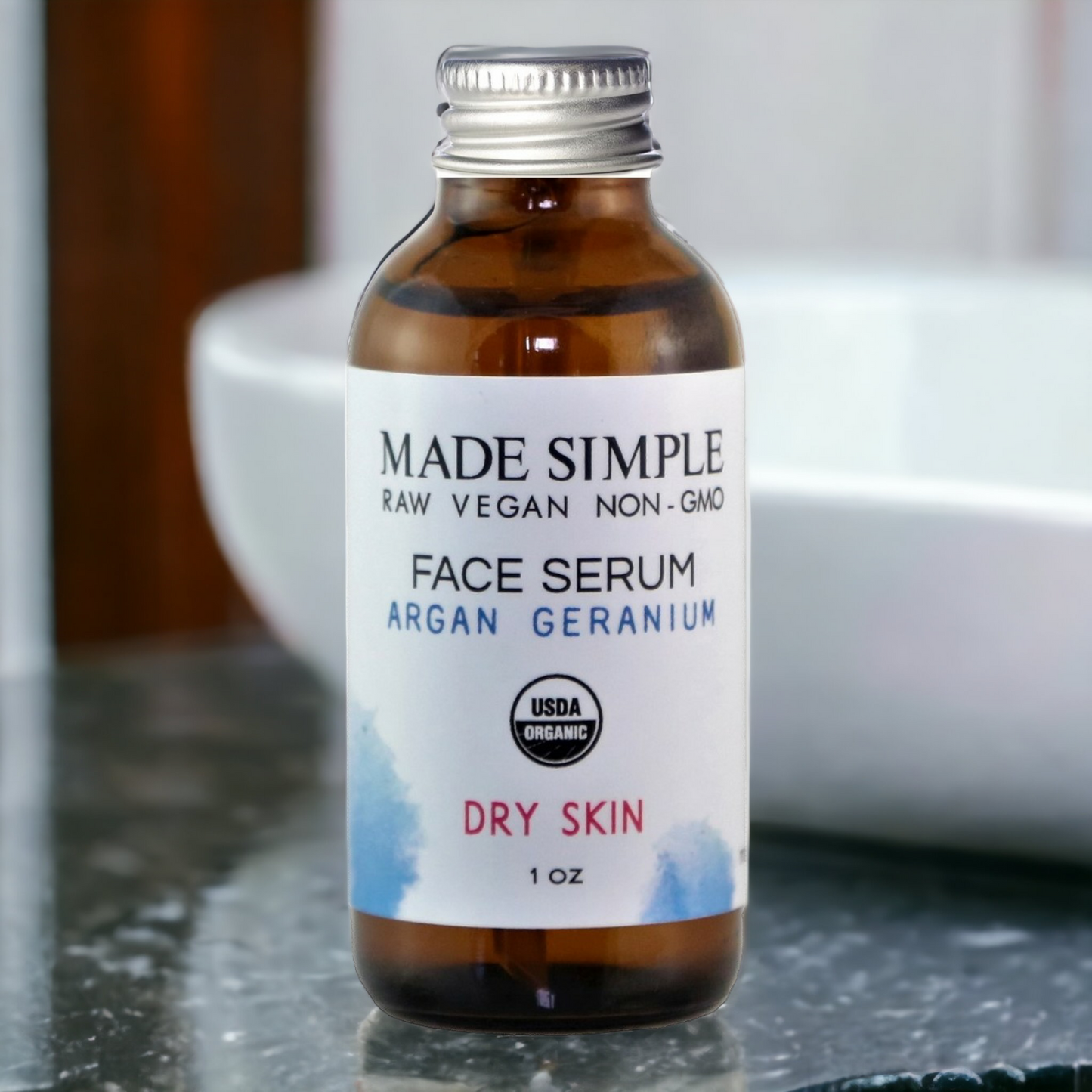 Argan Geranium Face Serum for Dry Skin - Certified Organic. Vegan & Cruelty-free-6