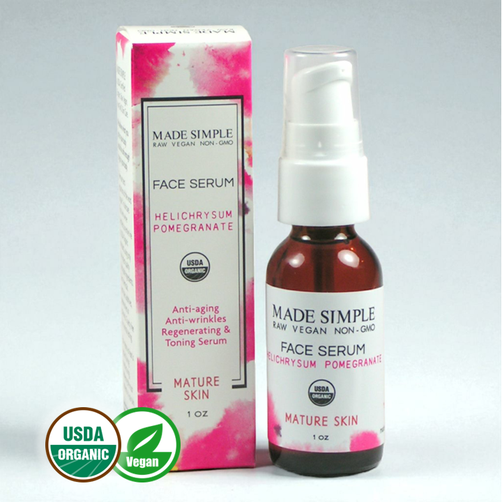 Helichrysum Pomegranate Face Serum for Mature Skin - Certified Organic, Vegan & Cruelty-free-0