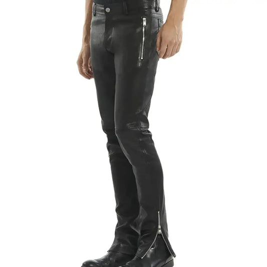 Men’s Leather Biker Pants-0